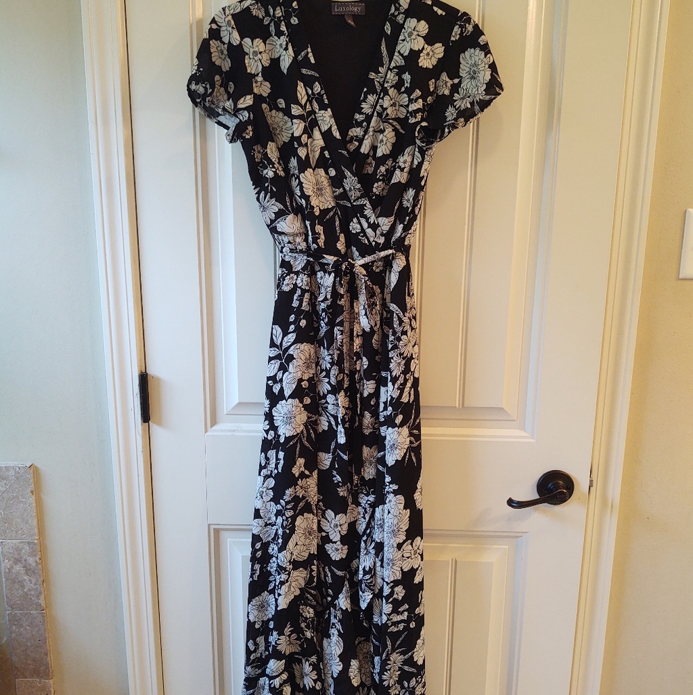 Floral Faux Wrap Maxi Dress